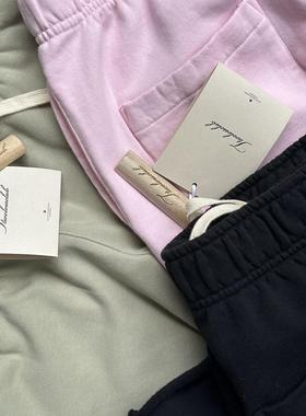 【TT原创】简约风水洗抓毛长绒棉全棉女士运动健身宽松阔腿卫裤