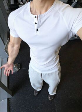 W463高质量夏季短袖P24黑色白色M到3XL成分棉46聚酯纤维46氨纶8
