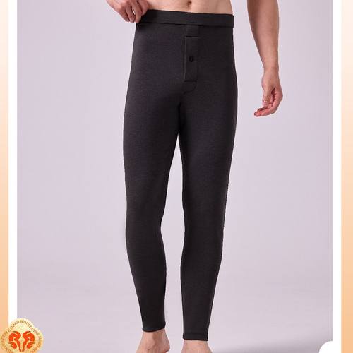 如锦羊毛男裤三层加厚新款保暖裤舒适高腰弹力打底裤棉裤9145正品