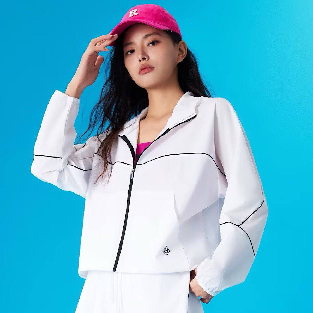 冰川时代防晒衣服外套女25C228春夏防紫外线宽松时尚连帽休闲上衣