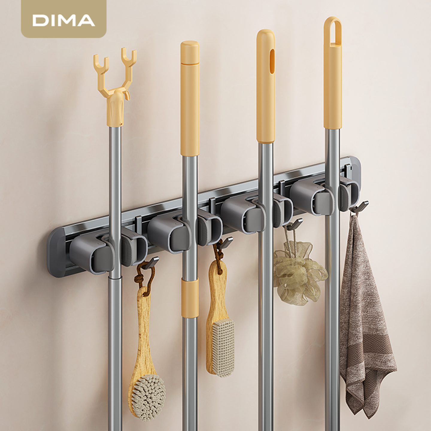 太空铝材质，拖把扫把固定夹挂钩