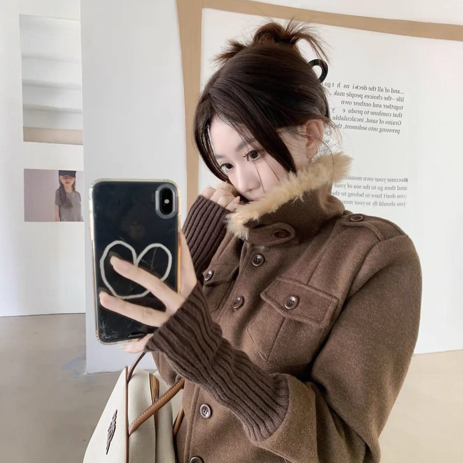 新品松茶可可 高级感复古金属扣外套女秋季收腰显瘦气质外套上衣,女装/女士精品,毛呢外套,淘宝优惠券,粉丝福利购,淘宝优惠卷