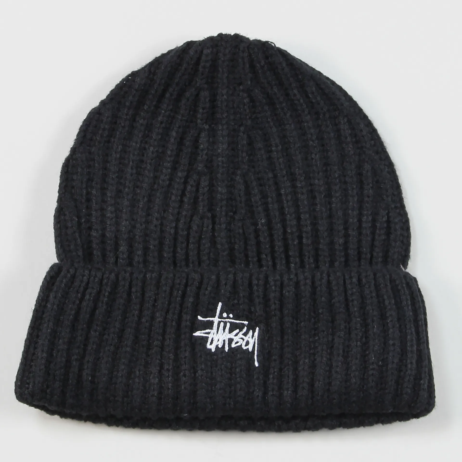 正品现货 Stussy Basic Stock Cuff Beanie 刺绣logo毛线男女冷帽