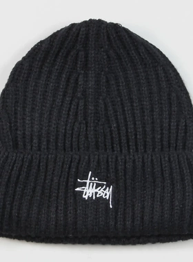 正品现货 Stussy Basic Stock Cuff Beanie 刺绣logo毛线男女冷帽