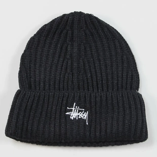 现货 Stussy Basic Stock Cuff Beanie 刺绣logo毛线男女冷帽