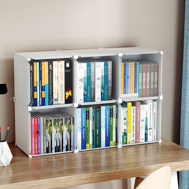 家用书架置物架桌面落地s多层大容量书柜子透明放学生书本的整理