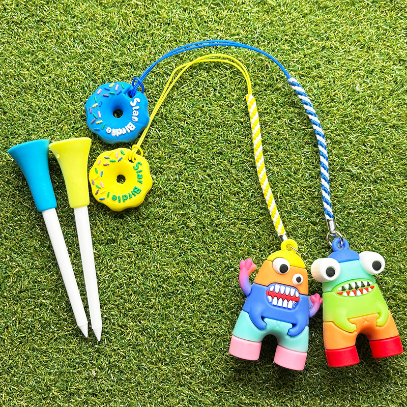 韩国防丢挂绳高尔夫球钉 高尔夫塑料球TEE带球钉套Golf Tee