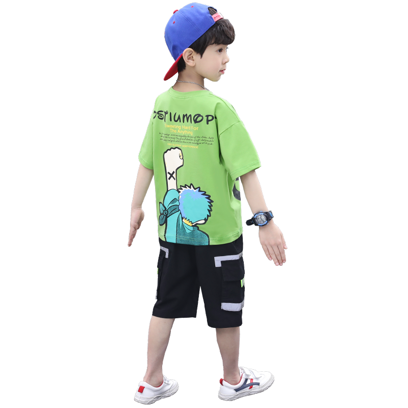 童装男童夏天短袖套装2025新款儿童夏装中大童两件套帅洋气韩版潮