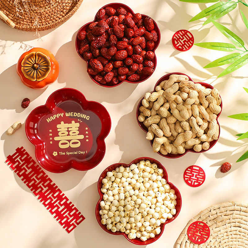结婚果盘婚礼客厅装饰摆件订婚红色喜庆喜糖盘干果盘婚庆用品大全,节庆用品/礼品,婚房装扮用品,淘宝优惠券,粉丝福利购,淘宝优惠卷