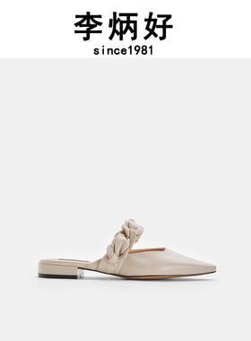 李炳好手工鞋2024新品女士配件时尚尖头低跟拖鞋AY08BS4N2000