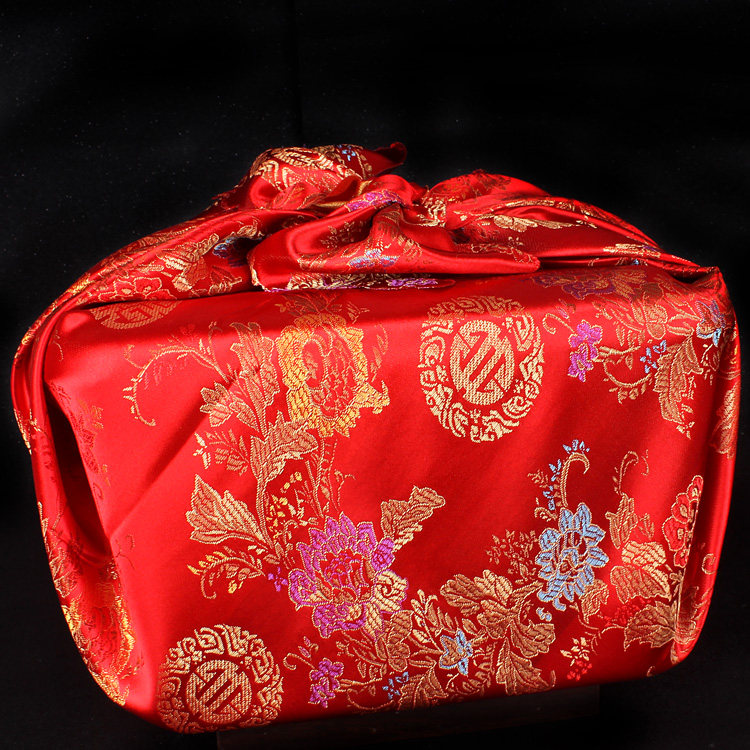 婚庆用品红色包袱皮结婚新娘陪嫁用品龙凤喜庆嫁妆女方喜盆包裹布