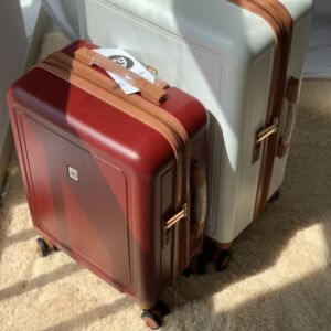 日系行李箱静音轮陪嫁拉杆箱结婚旅行箱红色女新娘皮箱24寸子母箱