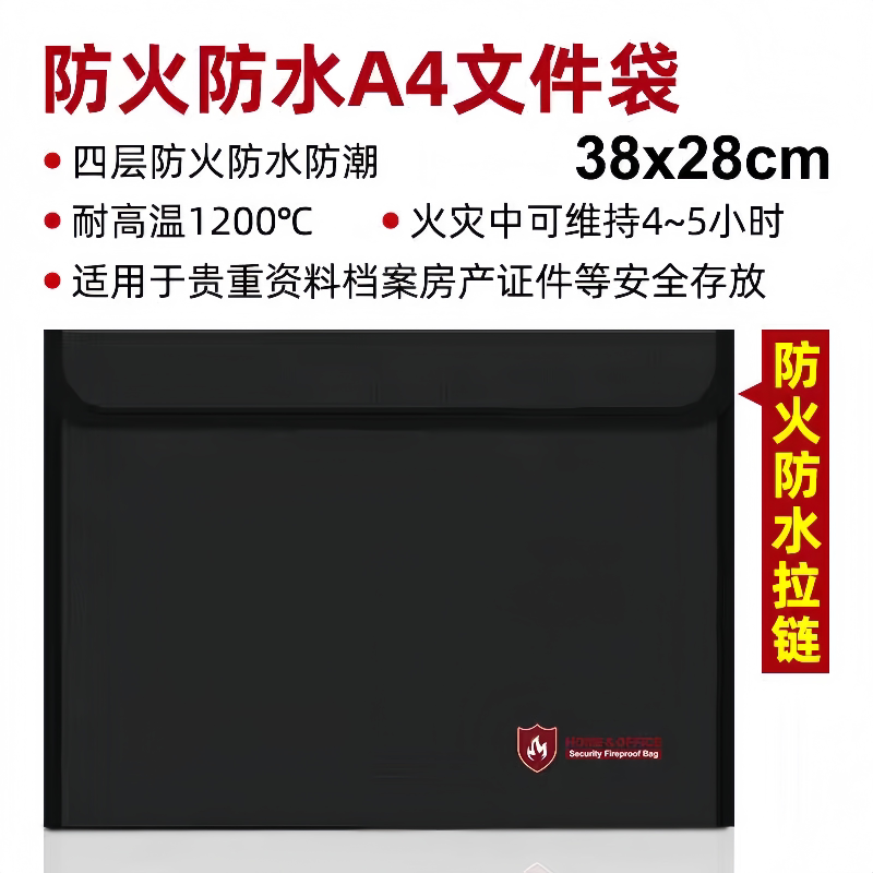 防火防水A4纸文件袋双层加厚款防护公司重要文件档案耐高温收纳袋