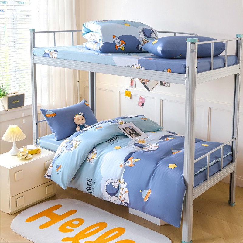 纯棉学生宿舍床上用品三件套全棉被套拉链床单寝室上下铺一整套笠