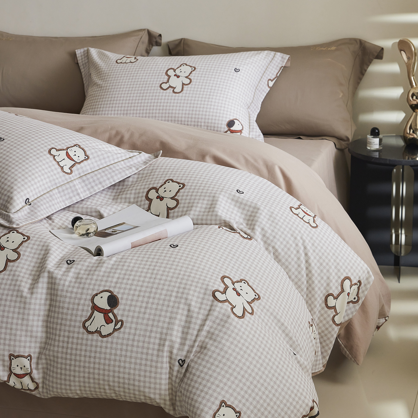 时尚可爱卡通全棉加厚磨毛套件