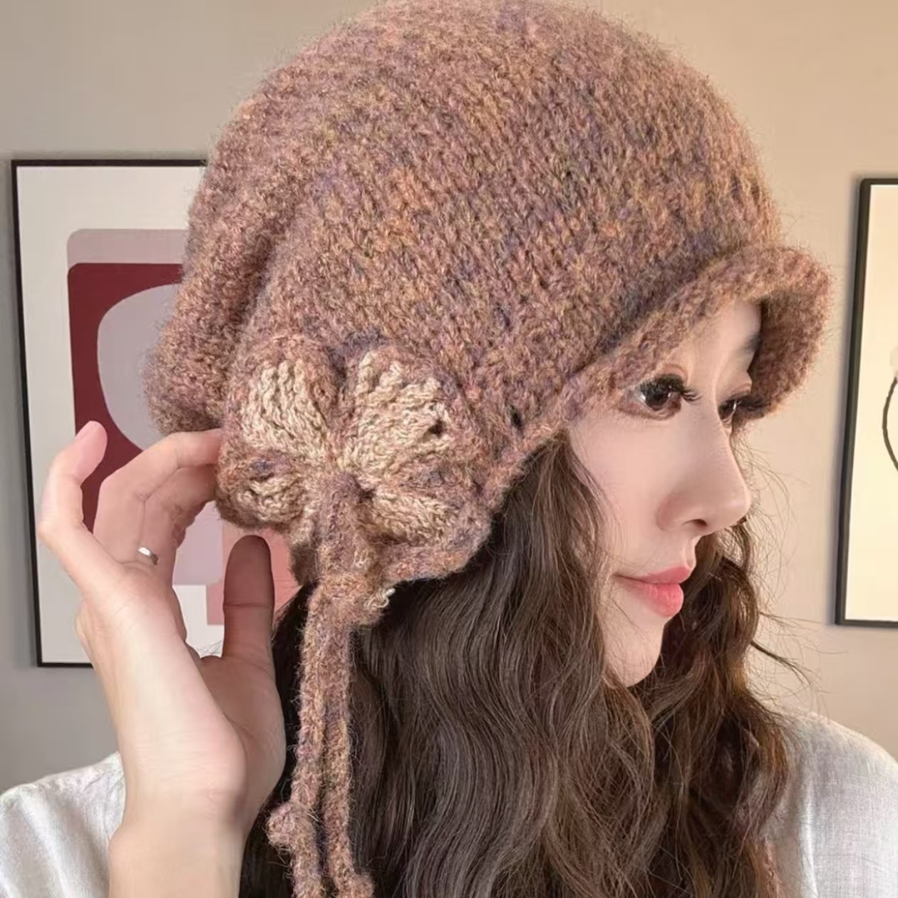 手工流苏大辫子段染针织保暖百搭