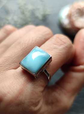 冰糯种拉利玛镶银戒指