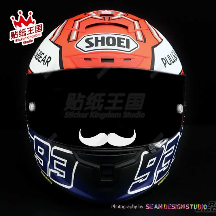 适用Shoei Arai AGV KYT HJC摩雷士头盔镜片恶搞个性装饰反光贴纸