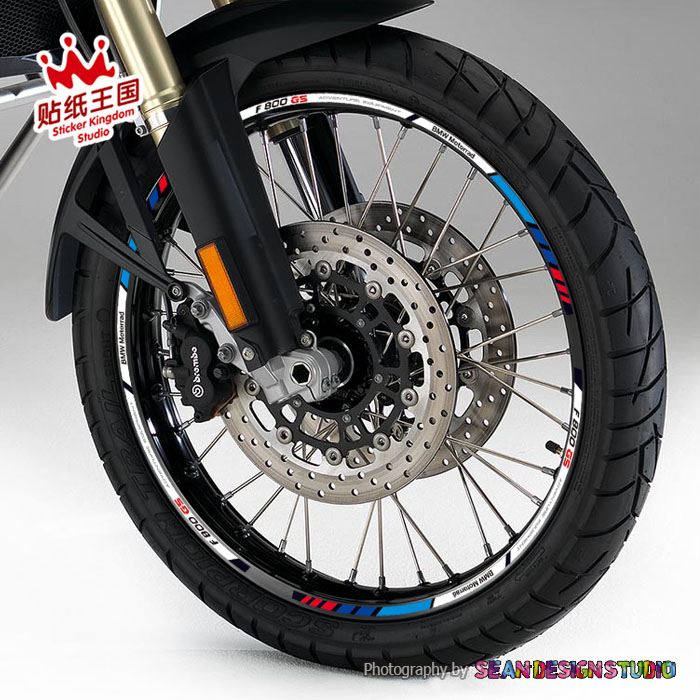 适用宝马 BMW R1200GS F800GS F700GS F750 反光改装摩托轮毂贴纸
