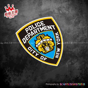 适用NYPD 纽约警局 军事军标 汽车贴纸防水反光装饰贴纸个性车贴