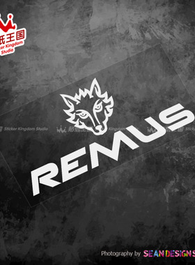适用奥地利 REMUS 狼头 排气管 改装 汽车车身贴纸 防水反光贴花