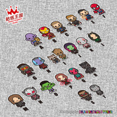 适用MARVEL复仇者联盟卡通Q版 灭霸绿巨人钢铁侠蜘蛛侠反光贴纸