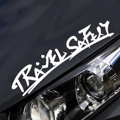 适用车贴 travel safely旅行出入创意文字摩托机车贴花贴纸