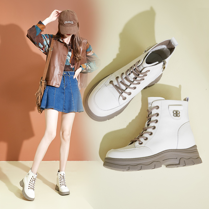 香香莉内增高休闲旅游鞋女2024年新款欧美风加绒马丁靴棉鞋028751