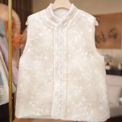 【若雪花意-加绒双面马甲】中式风加绒加厚保暖双面穿马甲6331