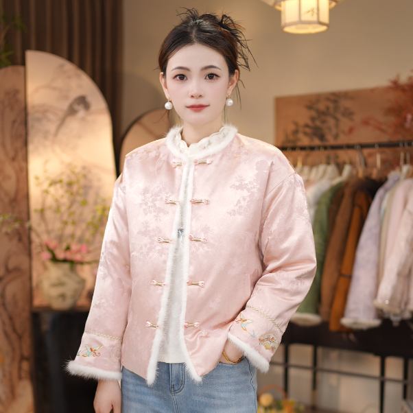 【月光舞曲-双面羽绒服】国风绣花款圆领气质百搭款羽绒服088