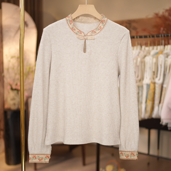 【云景意-上衣】秋冬新款时尚气质显瘦针织打底上衣3913