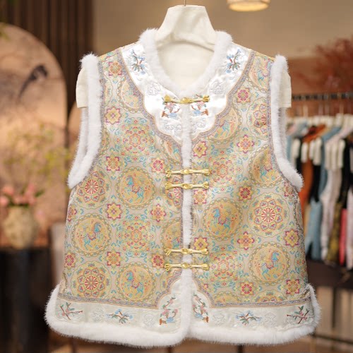 【马上有福-加棉马甲】新款加棉款保暖高奢精品中式风马甲3312