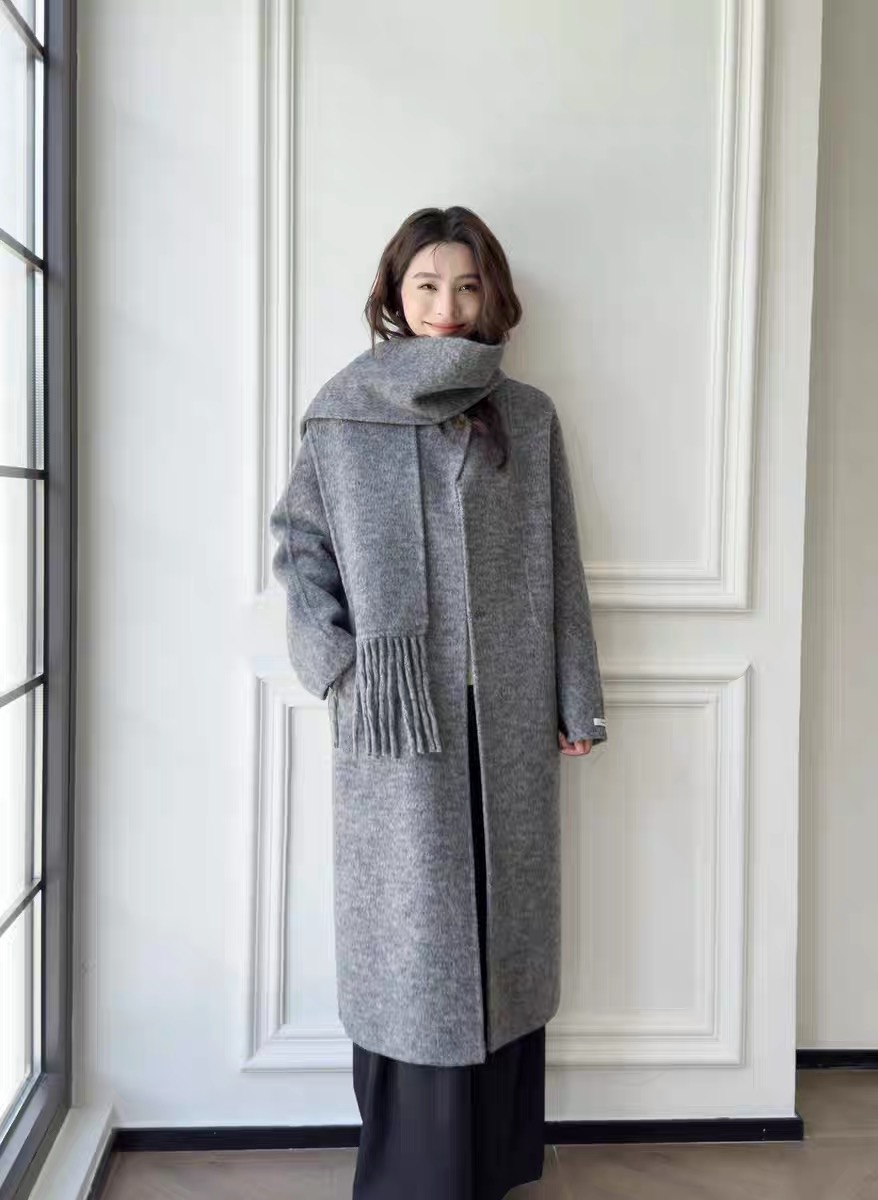 2025秋冬新款双面羊绒大衣女中长款韩版宽松羊毛呢子外套