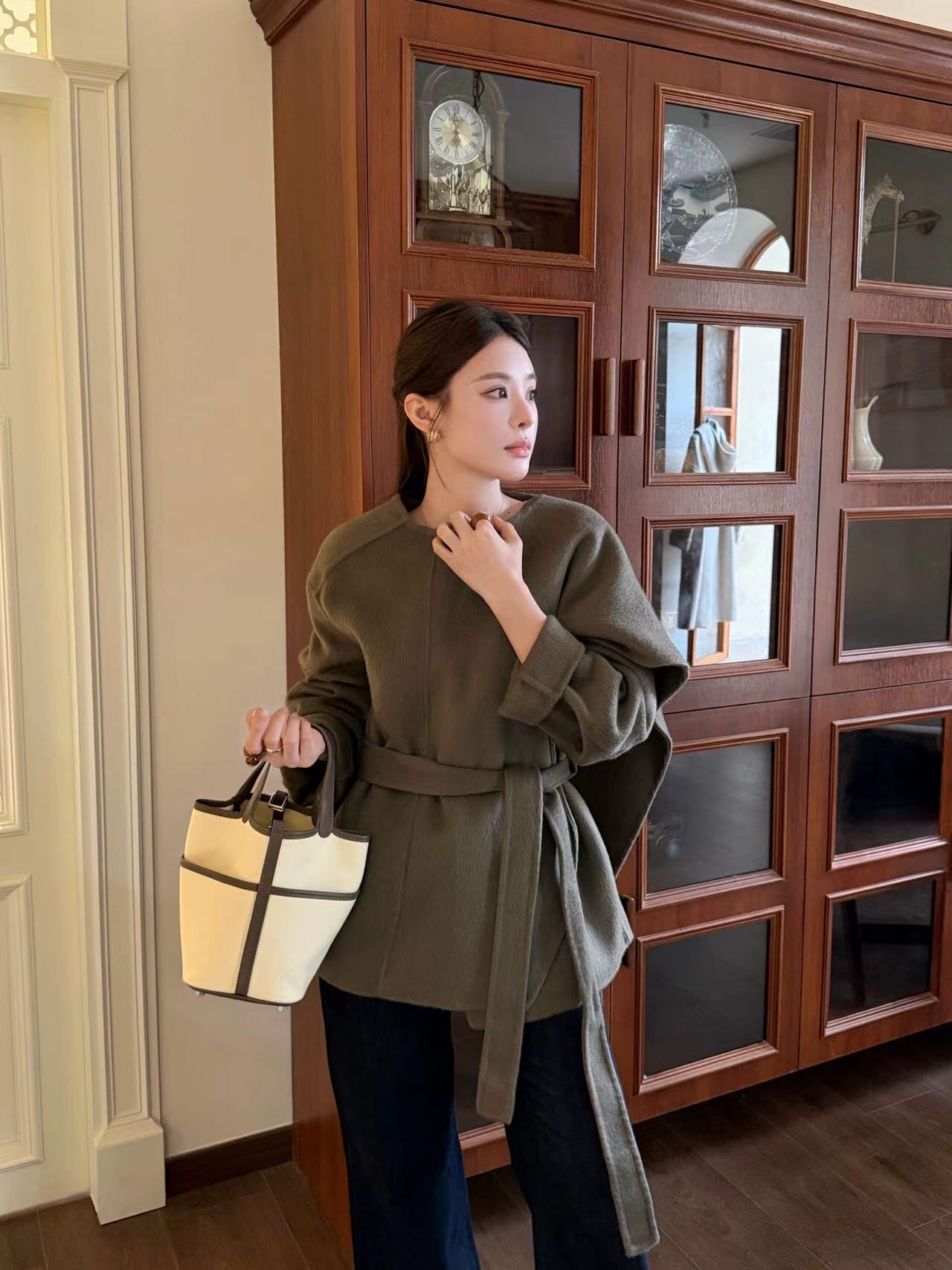 2026秋冬新款双面羊绒大衣女中长款高级感小个子宽松高端毛呢外套