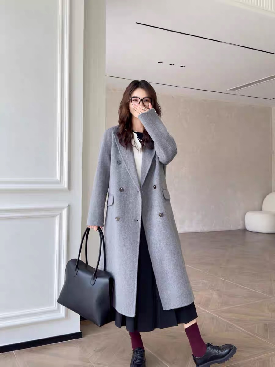 2025秋冬新款双面羊绒大衣女中长款韩版宽松羊毛呢子外套