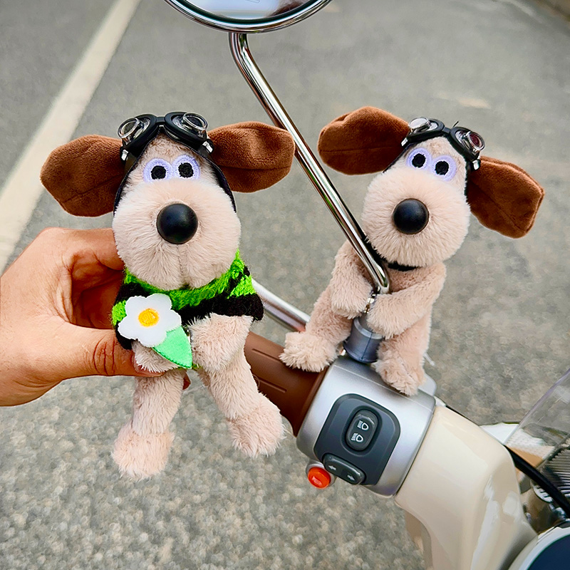 正版掌门狗电动车装饰可爱玩偶挂件雅迪电瓶摩托车改装后视镜配饰