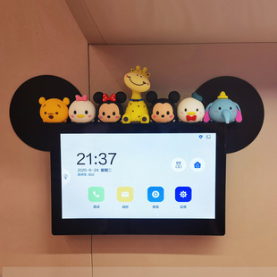 米奇入户可视门铃装饰摆件对讲电话开关玄关客厅墙上屏幕遮挡饰品