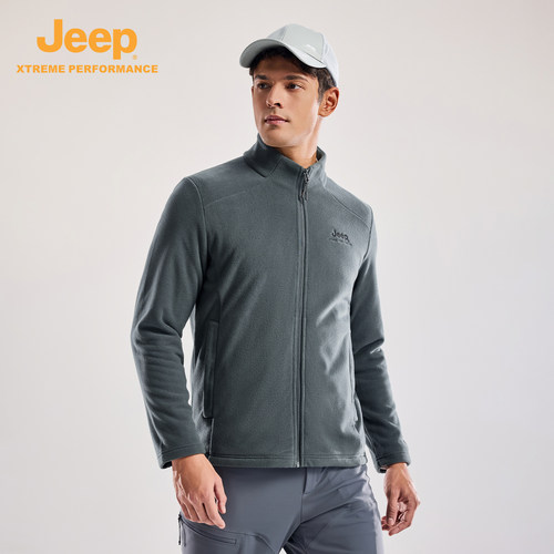 Jeep厚款高密抓绒衣男士