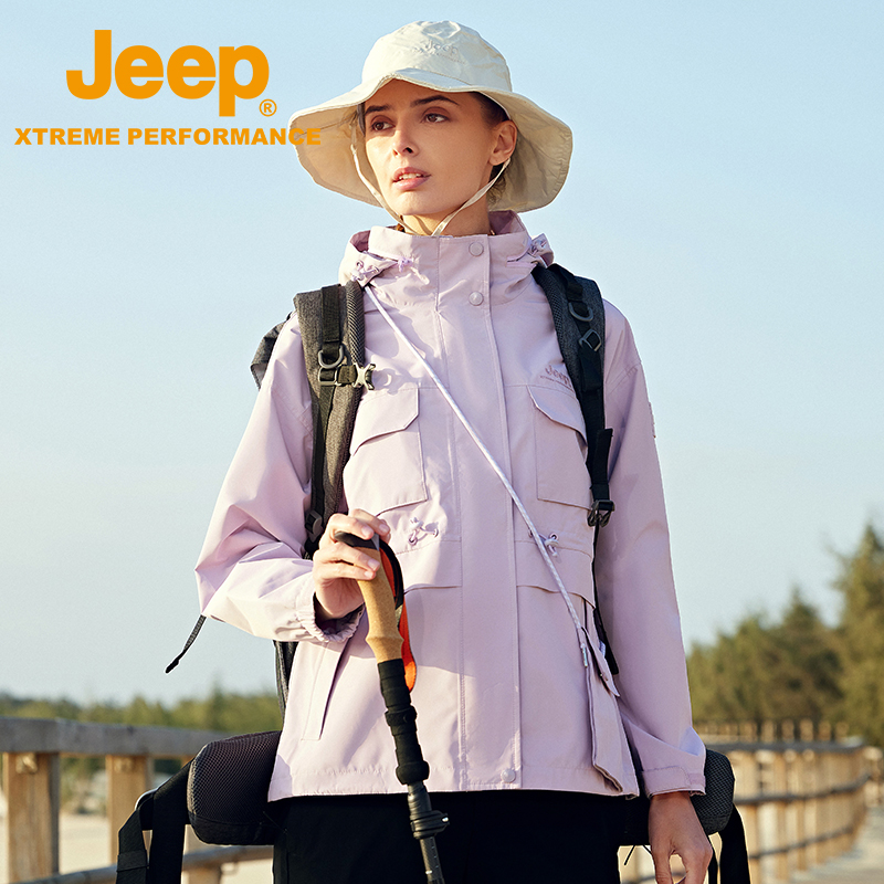 Jeep吉普春季防水冲锋衣男女同款