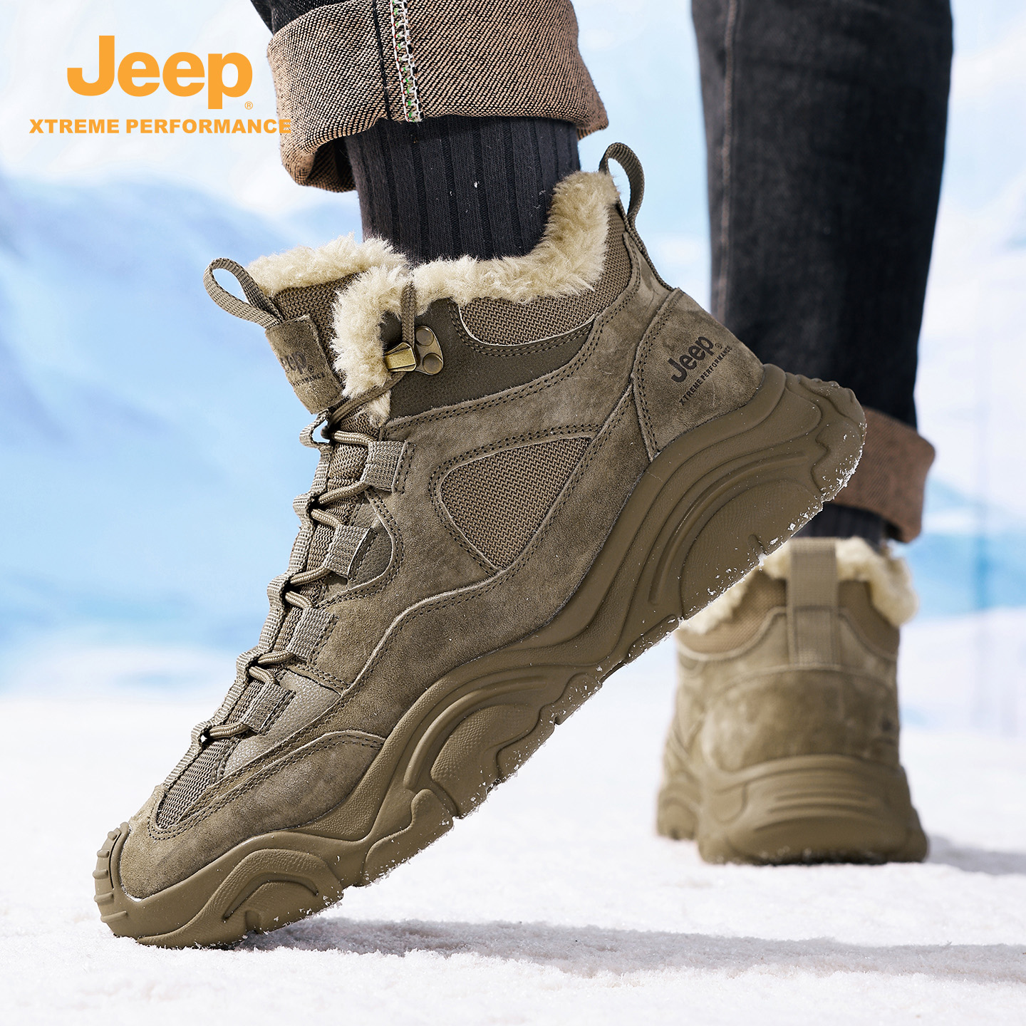 Jeep吉普中帮徒步鞋减震回弹冬