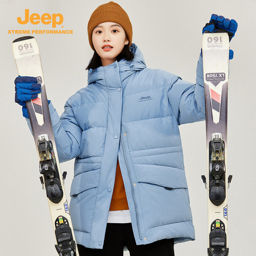 Jeep吉普中长款羽绒服女冬季