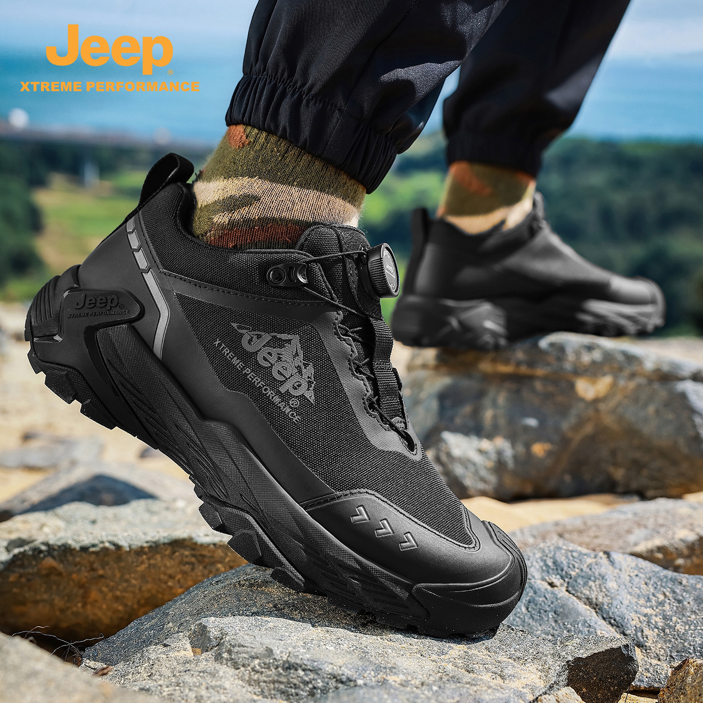 Jeep吉普男士登山鞋防滑透气