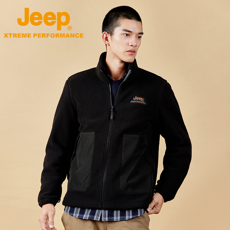 Jeep吉普双面摇粒绒外套男