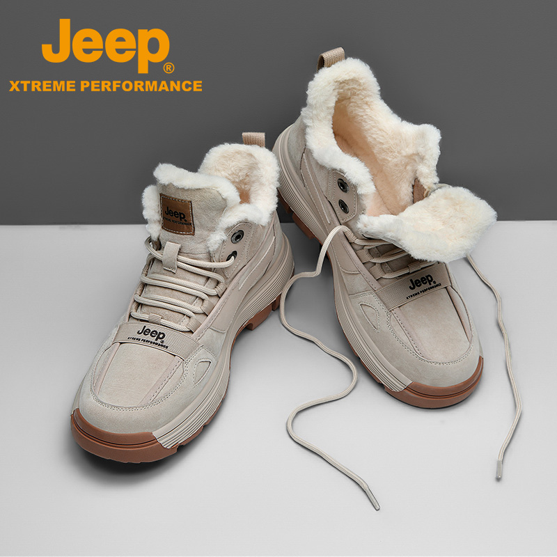 Jeep冬季加绒加厚雪靴登山徒步鞋