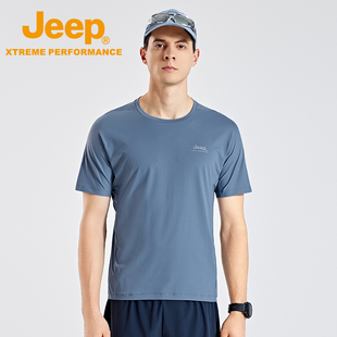 户外跑步防晒运动上衣 透气凉感短袖 速干T恤男夏季 Jeep吉普新款
