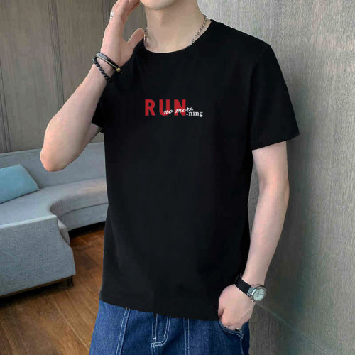 夏季新款修身潮牌男装短袖t