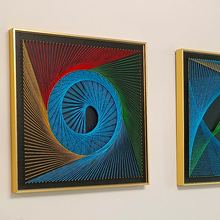 钉子绕线画 客厅抽象装 diy材料 团建手作 饰画 弦丝手工 几何图形