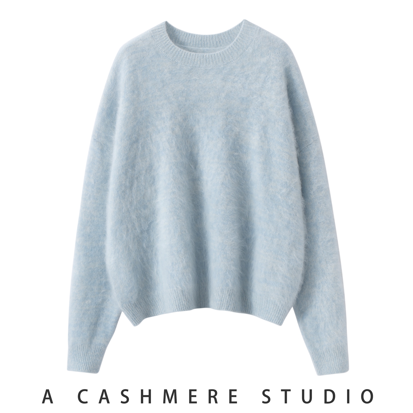 圆领秋冬高级感100%纯山羊绒衫拉绒加厚宽松百搭毛衣慵懒风打底衫