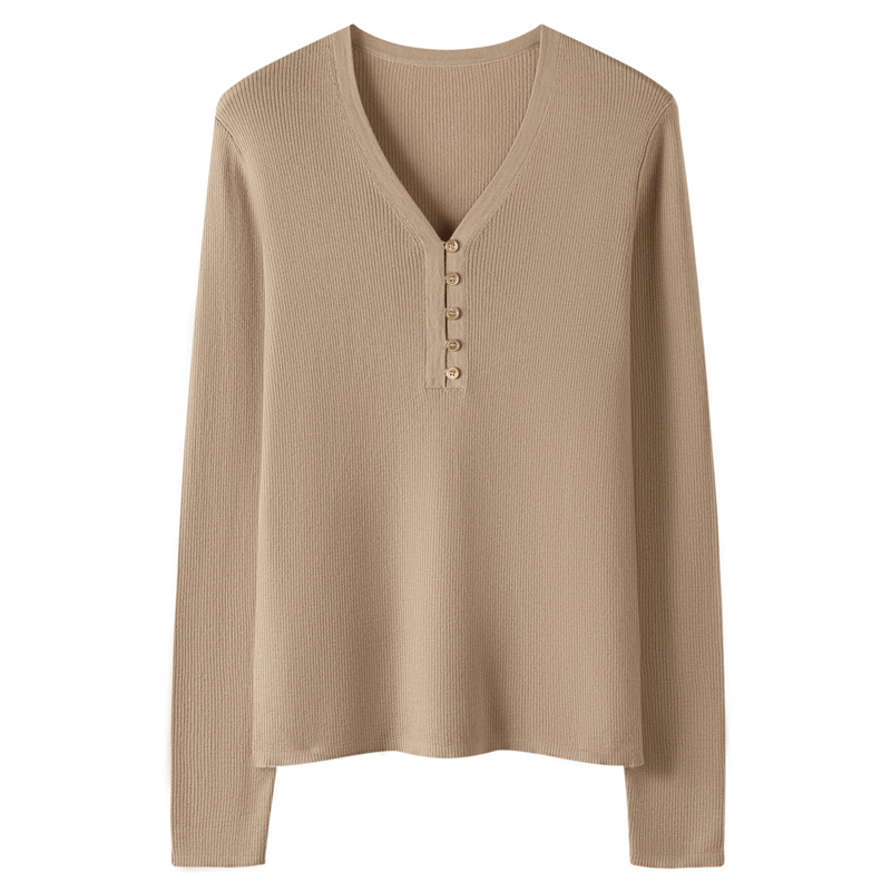 25新款120支精纺扬子纱100%羊毛V领套头纯色修身百搭针织打底衫女