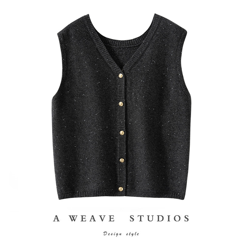 100%山羊绒无袖坎肩外套针织开衫